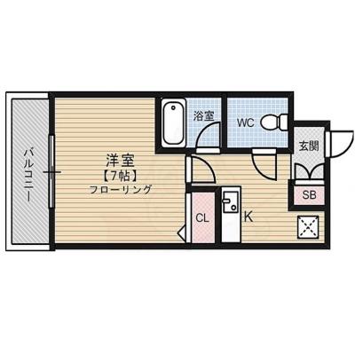 【今月の契約に限り‼】通常料金1日/4,300円➡3,800円でご紹介可能！★カード決済可★明るい南向きのキャナルシティ徒歩1分のお部屋です！光インターネット無料♪の間取り図