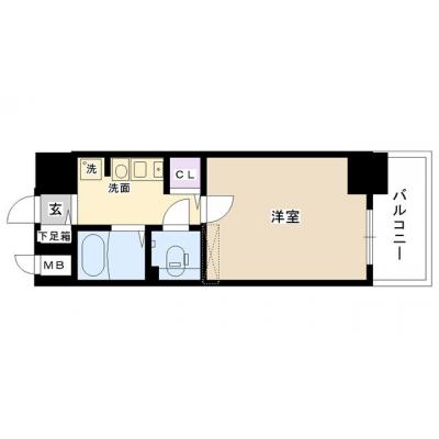 EC心斎橋アルテール④【分譲タイプ・ネット無料・ペット飼育可】【ドラム式洗濯乾燥機・３２型ＴＶ・HDD内蔵ブルーレイ完備！】の間取り図