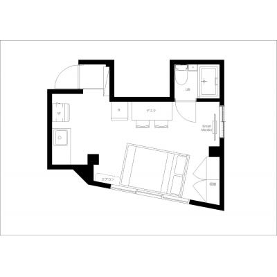 経堂駅から徒歩6分！/ 家具・家電付き/ 短期～長期滞在まで◎/メゾン経堂102の間取り図