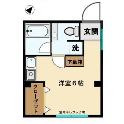 ピタットマンスリーティアラハウス◎女性向け◎駅徒歩5分◎1R：16.0㎡◎オートロック・Wi-Fi無料・独立洗面・浴室乾燥機・禁煙◎大手町へ1本の間取り図