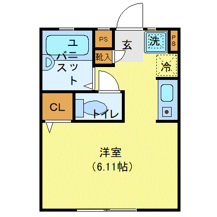 マンスリーリブマックス要町NORTHステイ□『禁煙ルーム』【セパレート】≪スタンダードシリーズ≫の間取り図