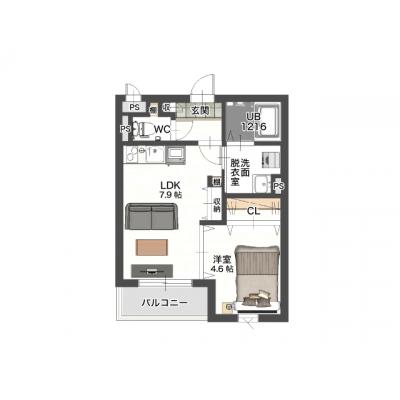 レントライフマンスリー伊那中央の間取り図