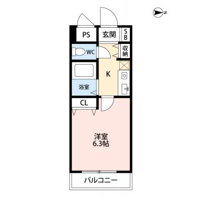 ◆パシオン宝塚中央３【敷地内駐車場あり】【オートロック付！清荒神駅徒歩４分！バス・トイレ別】の間取り図