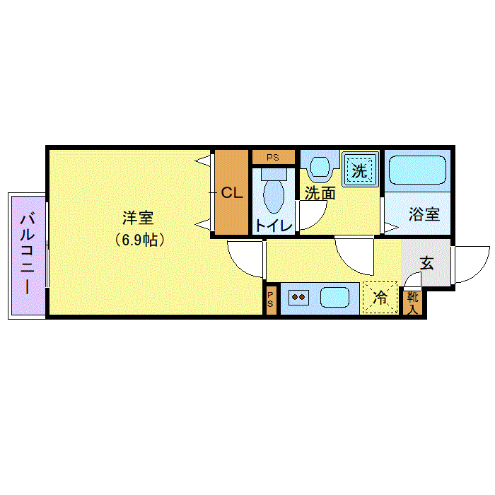マンスリーリブマックス練馬新桜台WEST■『禁煙ルーム』【独立洗面・浴室乾燥付】≪スタンダードシリーズ≫の間取り図
