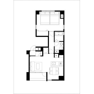 ＃セキュリティ万全＃家具家電完備#おためし同棲/ルーチェ高輪201の間取り図