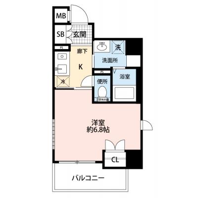 ◆パシオン大阪本町３【駅近！角部屋】の間取り図