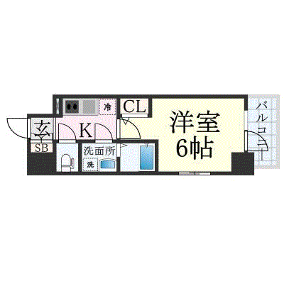 グッドステイ弁天町駅西レジデンス△【ハイクラス・設備充実】の間取り図