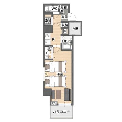 レントライフマンスリー 新横浜駅前アリーナ ハイクラスMの間取り図
