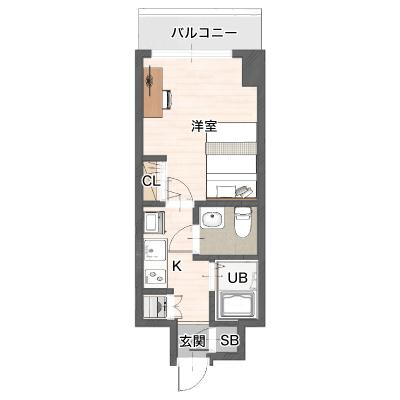 レントライフマンスリー横浜東白楽駅の間取り図