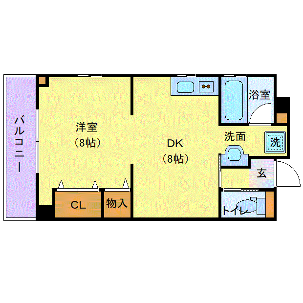 マンスリーリブマックス静岡駅常磐町★『禁煙ルーム・1DK・40平米』【独立洗面・浴室乾燥付】≪エクセレントシリーズ≫の間取り図