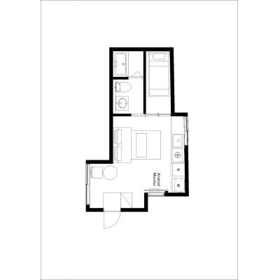 入居最大3人／王子神谷駅から徒歩7分／Wi-Fi無料／アピチェ王子 302の間取り図
