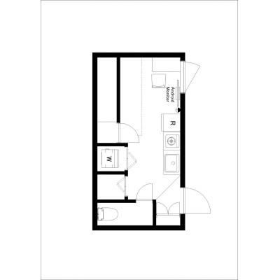 オシャレなデザイナーズ♪／家具家電・備品完備／D-WASEDA 301の間取り図
