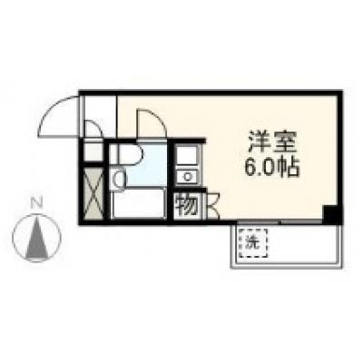 グローバルマンスリー赤十字病院西ハイツ【リーズナブルな鉄筋コンクリート造。お問合せからご退去まで来店不要・対面不要でご対応可能！】の間取り図