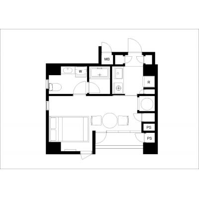＃セキュリティ万全＃家具家電完備#おためし同棲/ルーチェ高輪402の間取り図