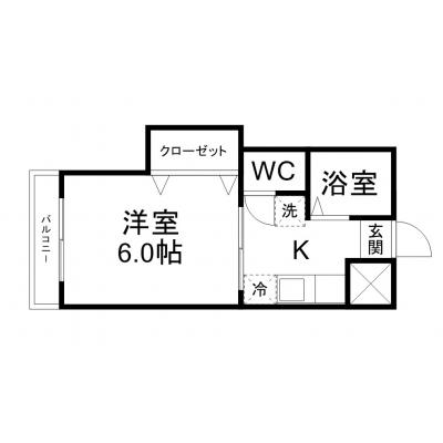 ピースフル一番町駅南2階の間取り図