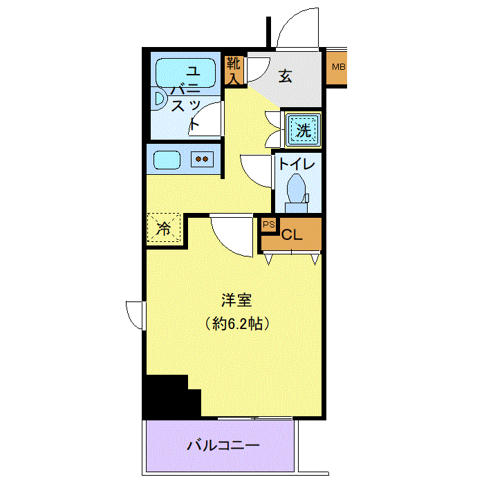 マンスリーリブマックス蔵前・本所吾妻橋SOUTHリガーレ■『禁煙ルーム』【浴室乾燥付】≪スタンダードシリーズ≫の間取り図