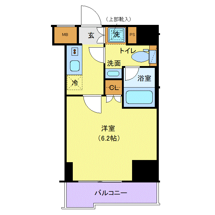 グッドステイ大森本町キューブ◎『禁煙ルーム・1K・20平米・駅4分・独立洗面・浴室乾燥付』【ハイクラス】の間取り図
