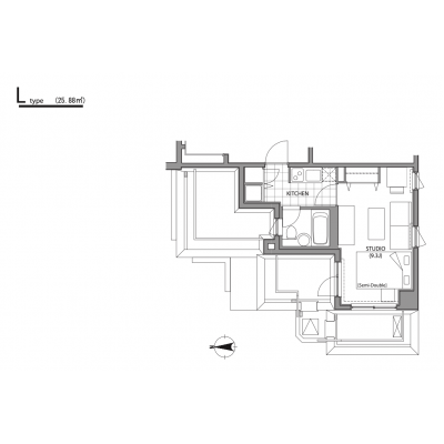 Pangoo品川【シャワー付き・スマートロック・WI-FI・家具家電】の間取り図