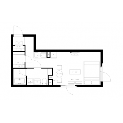 新宿まで乗り換えなし4分！  入居人数最大3人 ／ Wi-Fi無料／PASEO市谷台町II 201の間取り図