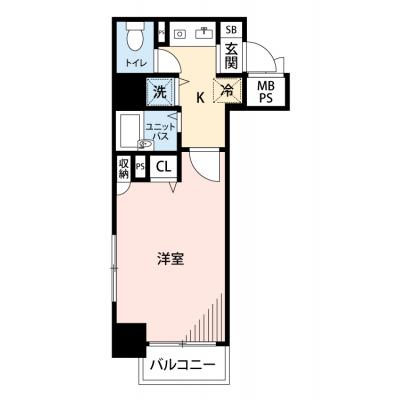 【🎉初期費用オフ｜お得なキャンペーン】【禁煙🚭/Wi-Fi無料🌐】マイナビSTAYミライエ日本橋人形町二丁目　901の間取り図