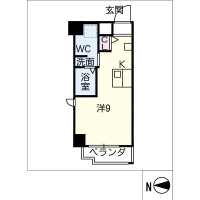 アルDEスリー矢場町 4Cの間取り図