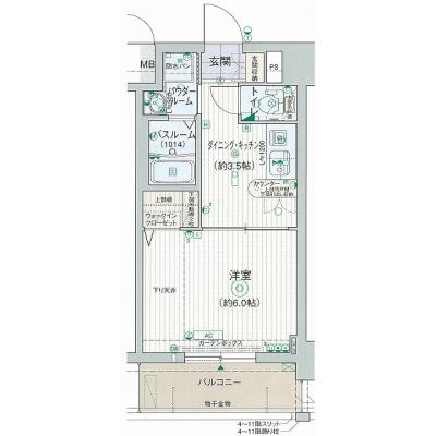 EP扇町公園PL➀【１DK・分譲貸・NET無料・ペット可・ドラム式洗濯機・３２型ＴＶ・ブルーレイ完備】の間取り図