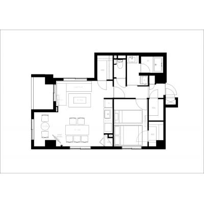最寄駅から徒歩8分/品川駅まで2駅/家具家電付き/Daffitto天王洲403の間取り図