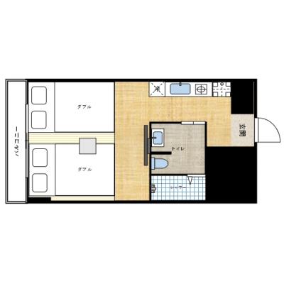 住一　八坂店　C-TYPE ツインルームの間取り図