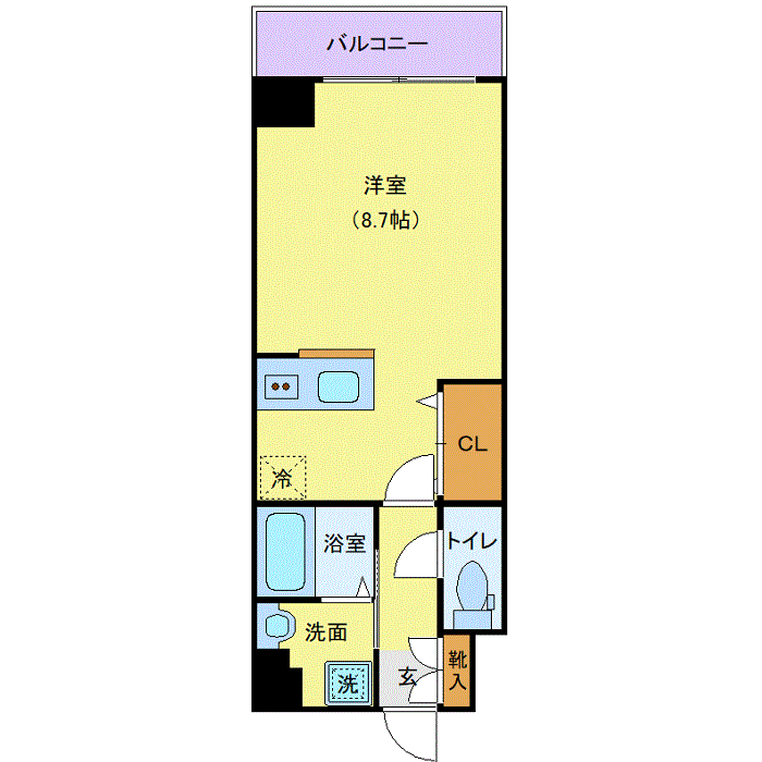 マンスリーリブマックス福井敦賀SOUTHベルディール△『禁煙ルーム・32平米』【Wi-Fi無制限・追い焚き機能・浴室乾燥付】≪エクセレントシリーズ≫の間取り図