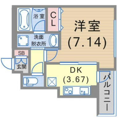 ◆パシオン神戸兵庫６＜Wi-Fiレンタルあり(有料)＞【神戸駅６分★バス・トイレ別★】の間取り図