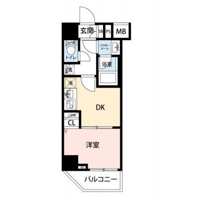 【🎍年末年始大感謝祭🎍】【禁煙🚭/Wi-Fi無料🌐】マイナビSTAYネオヴィスタ門前仲町　201の間取り図