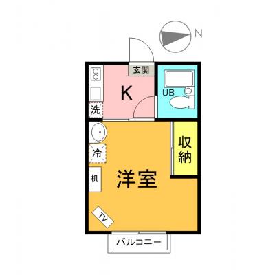 即入居可　玉川学園前駅徒歩2分　玉川大学徒歩1分　ネット無料／食器・洗剤・タオル等オプション完備／ネット接続テレビ付き／リモートワーク可の間取り図