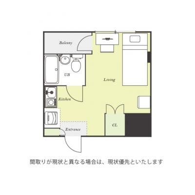 ユニオンマンスリー蒲田雑色５　302 1R・シングル☆【禁煙ルーム】安心のモニター付きインターフォン＆室内洗濯機完備！の間取り図