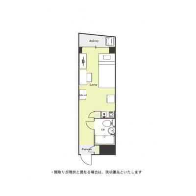 ユニオンマンスリー上井草１　403　1R・シングル☆【禁煙ルーム】来客時に安心のモニター付きインターフォン完備♪デスク・チェアのあるお部屋/スーパー・いなげやまで徒歩約2分！の間取り図
