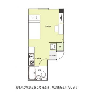 ●2026年5月1日から入居可●ユニオンマンスリー国分寺６　202　1R・シングル☆【禁煙ルーム】人気の角部屋♪安心のモニター付きインターフォン＆室内洗濯機完備！デスク・チェア＆たっぷり収納2ドア冷蔵の間取り図