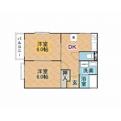 ＳＥＥＤコーポ　（2DK）の間取り図