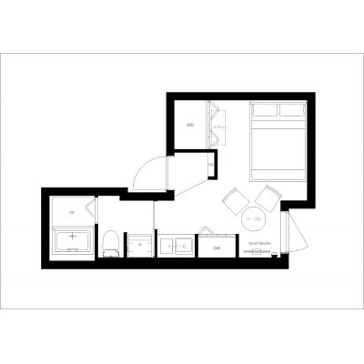 両国駅から徒歩7分/墨田区のデザイナーズ物件/家具家電・備品完備/CH RESIDENCE 両国 101の間取り図
