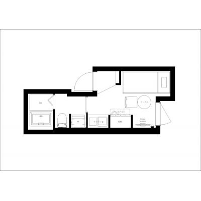 両国駅から徒歩7分/墨田区のデザイナーズ物件/家具家電・備品完備/CH RESIDENCE 両国 501の間取り図