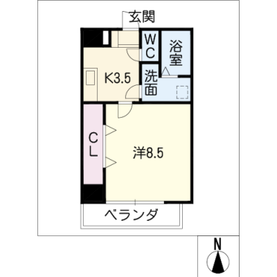 アルDEスリー名駅　401の間取り図