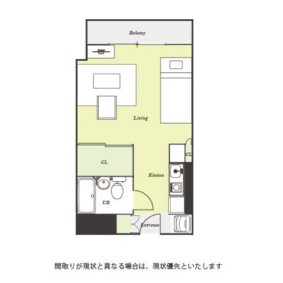 ユニオンマンスリー新小平１　208　1R・シングル☆◆インターネット固定回線（有線・Wi-Fi）無料の部屋◆【禁煙ルーム】ソファ・ローテーブルのあるゆったり25㎡のお部の間取り図
