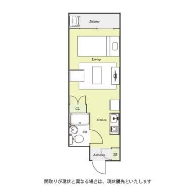 ユニオンマンスリー久米川１　103　1R・シングル☆【禁煙ルーム】ソファ＆ローテーブル付き♪モニター付きインターフォン＆洗濯機や冷蔵庫など生活家電のあるお部屋/西武新宿線沿線の間取り図