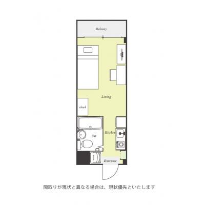 ユニオンマンスリー東村山１　105　1R・シングル☆【禁煙ルーム】安心の宅配ボックス＆モニター付きインターフォン完備♪デスク・チェア＆室内洗濯機や冷蔵庫など生活家電のあるお部屋の間取り図