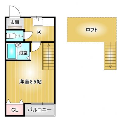コスパだけじゃない“快適さ重視”マンスリータウン【北高崎駅まで徒歩10分】【コンビニまで徒歩5分】飯塚町B2の間取り図