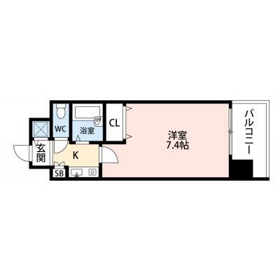 ◆パシオン大阪難波４【四ツ橋駅徒歩８分！立地◎】の間取り図
