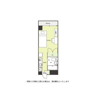 ユニオンマンスリー八王子１１　101　1R・シングル☆【禁煙ルーム】角部屋＆セキュリティ面も安心のモニター付きインターホン完備♪駅前には複数の商業施設もありお買い物も◎の間取り図