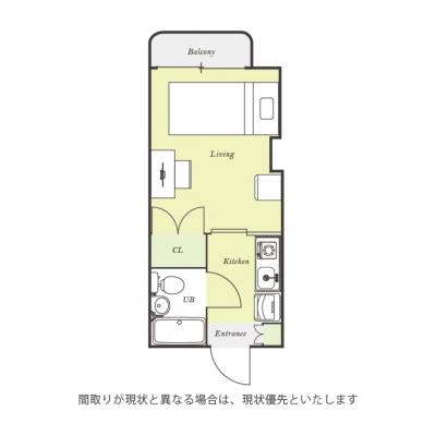 ユニオンマンスリー永山６　102　1K・シングル☆【禁煙ルーム】室内洗濯機や2ドア冷蔵庫など生活家電完備！デスク・チェアのあるお部屋/多摩大学多摩キャンパスまで徒歩通学/建物向かいにはコンビニありの間取り図