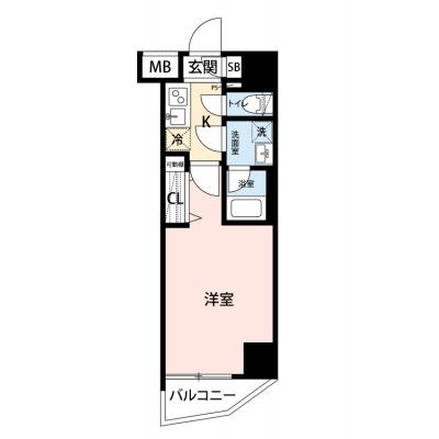 【60日以上の利用でお得🌈】【禁煙🚭/Wi-Fi無料🌐】マイナビSTAYアーバンスイート浅草橋リバーサイド　603の間取り図