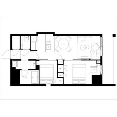 両国駅から徒歩6分/ お洒落で綺麗なお部屋/デザイナーズ/ MAT RYOGOKU 903の間取り図