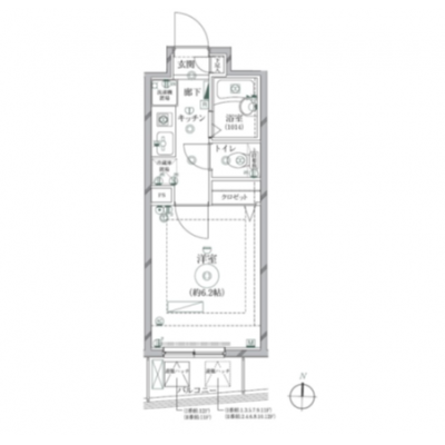 【🍂!期間限定ほっと価格！🍂】【禁煙🚭/Wi-Fi無料🌐】マイナビSTAYミライエ麻布霞町　802の間取り図