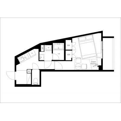 中野駅から徒歩10分/新宿駅まで電車5分/2024年築/家具家電付き/PREAS中野新井 404の間取り図